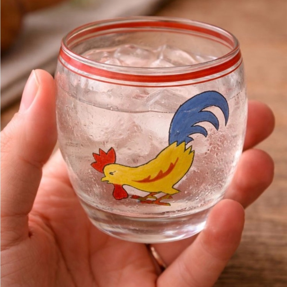 Vibrant Rooster Glass Tumbler or votive candle holder